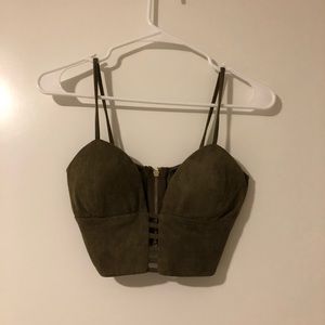 Suede crop top